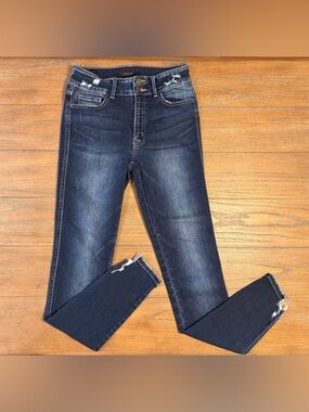 Flying Monkey Dark Blue Distressed High-Rise Skinny Jeans